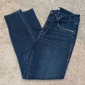 GOOD AMERICAN good legs crop dark denim skinny jeans